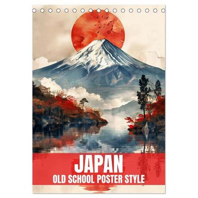 Japan - Old School Poster Style (Tischkalender 2026 DIN A5 hoch), CALVENDO Monatskalender