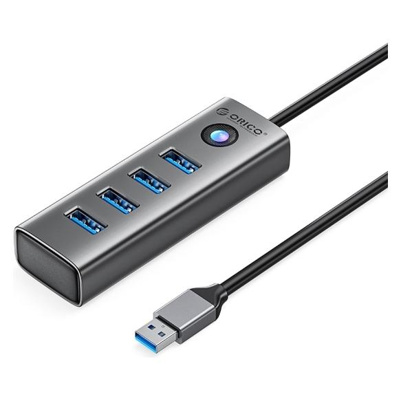 Orico Converter Hub PDD4U-U3 4x USB-A 3.0 - gray (USB-A, 4 Ports) (ORICO-PDD4U-U3-015-GY-EP-HU)