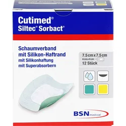 Cutimed Siltec Sorbact B 7.5x7.5cm 12 ST