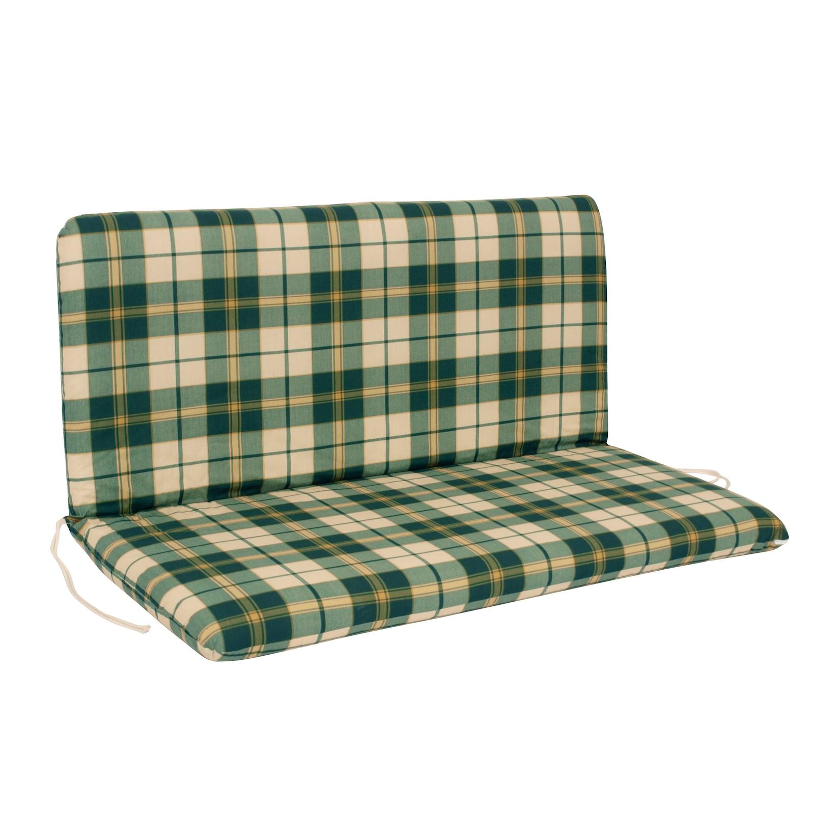 Auflage BOSTON für Bank 2-sitzer, grün/beige kariert