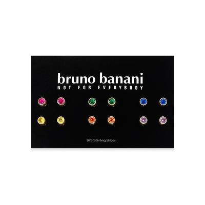 Ohrstecker-Set BRUNO BANANI "Mulitpack Schmuck Geschenk Silber 925 Ohrschmuckset Regenbogen", gold (gelbgoldfarben, mehrfarbig, mehrfarbig), Ohrringe, Damen, 4mm, Silber 925 (Sterlingsilber), mit Zirkonia (synth.)