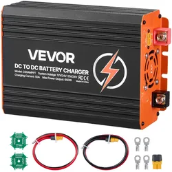 VEVOR DC-DC Batterieladegerät mit MPPT 650 W 50 A, Ladebooster Dual-Eingang für Solarpanel/Lichtmaschine, Laden für LiFePO4-Bleiakkus, 12 V/24 V-12 V/24 V, für Wohnmobil Notstromversorgung zu Hause