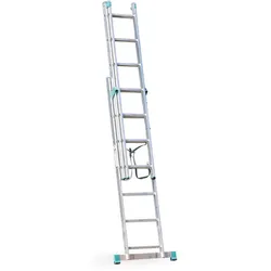Alu Mehrzweckleiter,  ALVE EUROSTYL mit Anpassung für die Treppen, dreiteilig, 3x7 Sprosen, Länge 3,99 m
