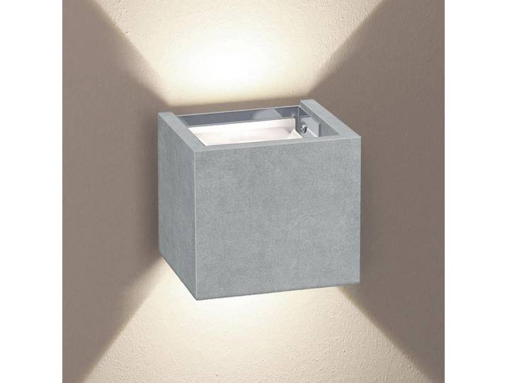 s.luce Led-Wandlampe Ixa mit Sensor Beton Quadratisch, Grau, Metall, Quadratisch,Quadratisch, LED integrated, 10x10x10 cm, Lampen & Leuchten, LED Beleuchtung, LED-Wandleuchten