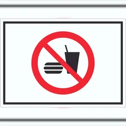 HB-Druck Essen und Trinken verboten 2 Symbol Aufkleber A2 (420x594mm)