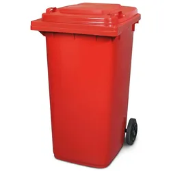 BRB Müllbehälter, Inhalt 240 Liter, HxBxT 1075 x 580 x 730 mm, rot