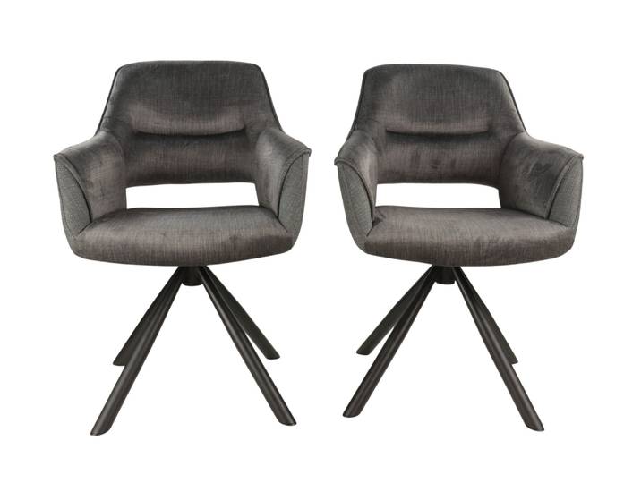 Paire de Fauteuil CHILKO tournant Gris
