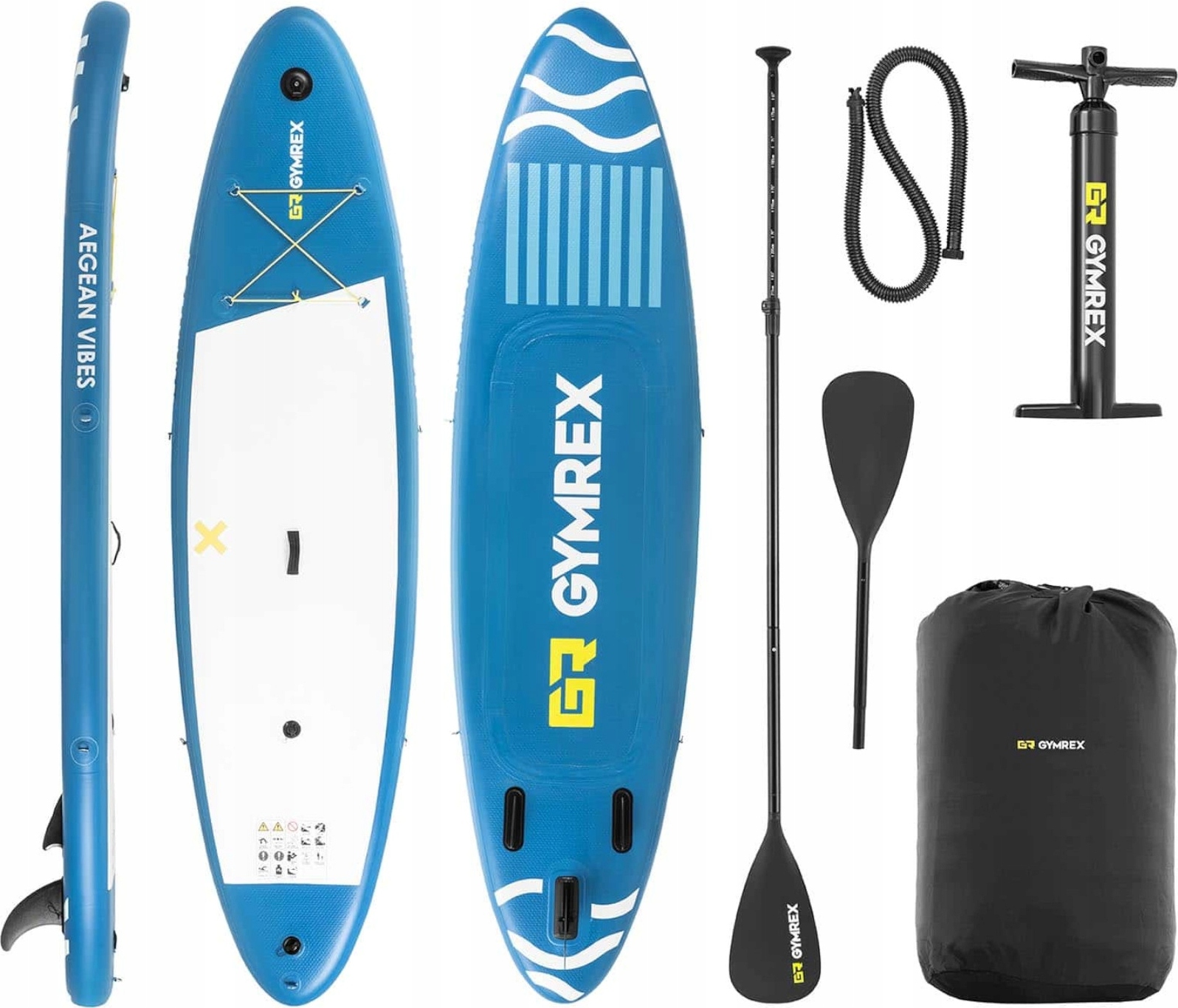 Zweilagiges aufblasbares SUP-Board 125 kg für Wasser mit Paddel, Pumpe und Rucksack