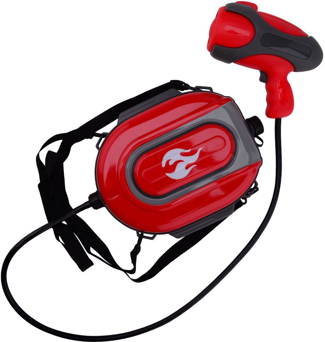 Johntoy Brandweer waterspuit rugzak - Elektrisch waterpistool - 1,9 liter - Rood