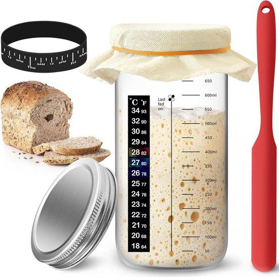 Broodcultuur-set met aluminium deksel en transparante glazen accessoires