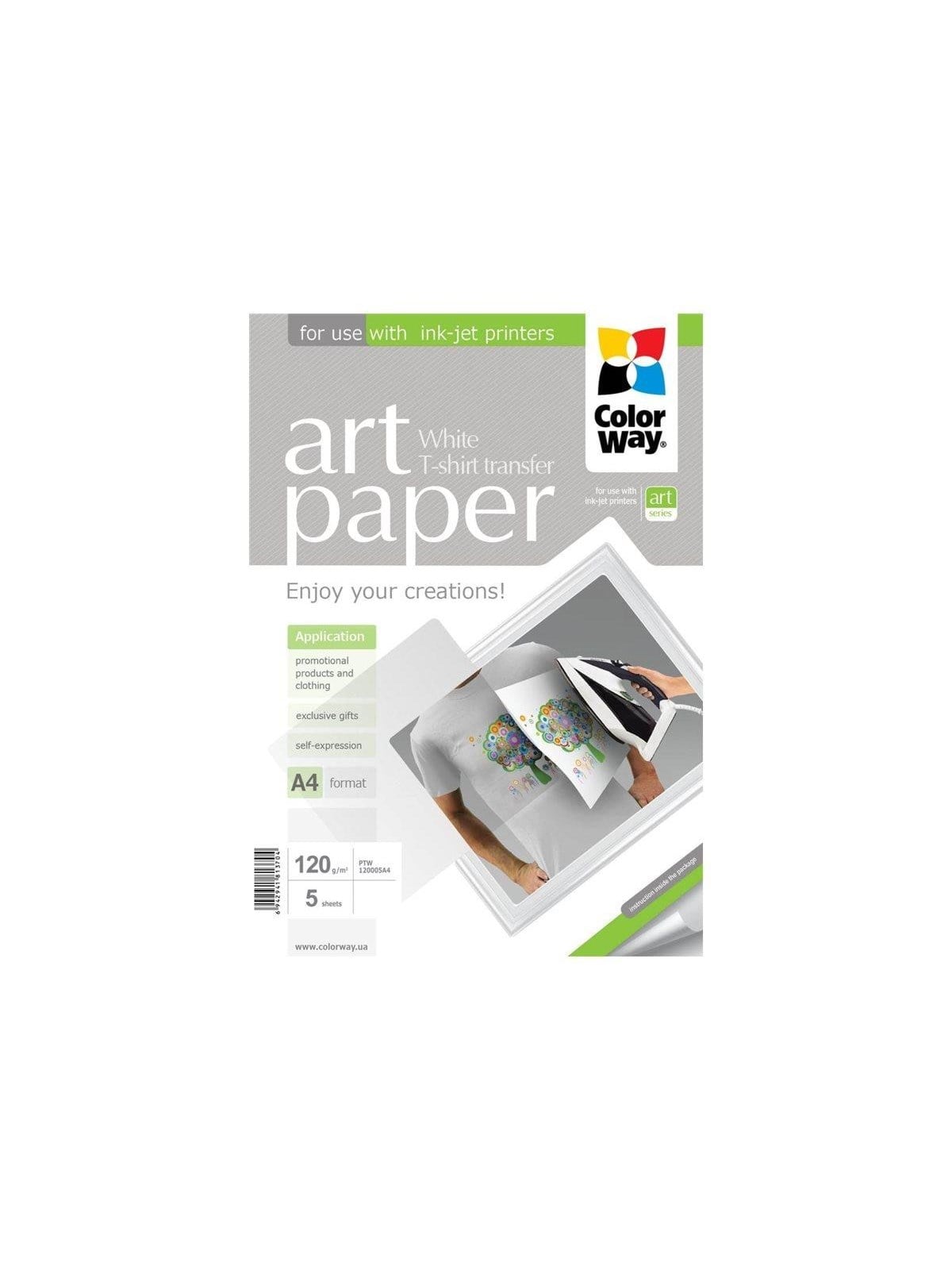 ColorWay ART T-shirt transfer - photo paper - 5 sheet(s) - A4 - 120 g/m²