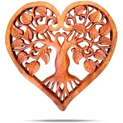 Heart Decorative Wooden Tree of Life Panel 40cm