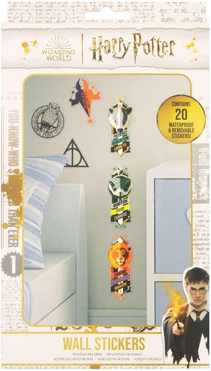 Pyramid Harry Potter Core Magic Symbols Wall Stickers, Officially Licensed, 20 Assorted Vinyl Decals, 4 Sheets, 15 x 27 cm