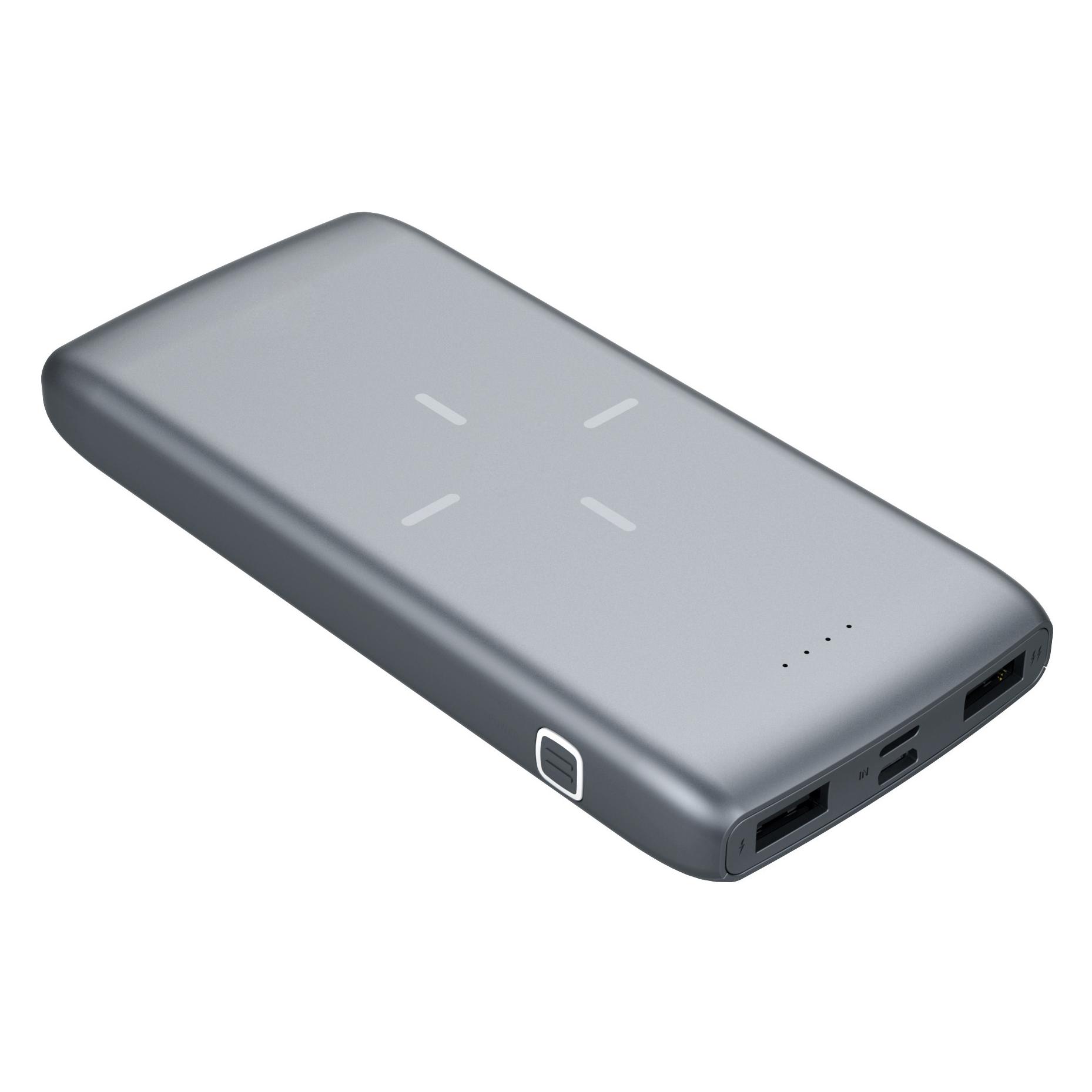 Platinet Powerbank Wireless 10000 mAh sidabrinis (PMPB10QIB) (10000 mAh, 37 Wh) (5907595442442)
