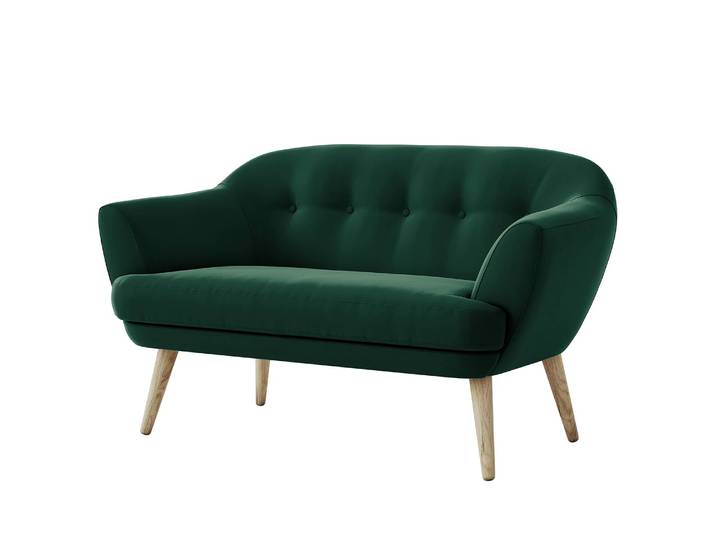 Canapé 2 places Dosrius Vert Velours Ravi 134 x 78 x 88cm Scandi