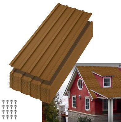 Garvee 20 Pack Galvanized Roof Panels 3.54 5 6.1 Ft Black Gray Brown