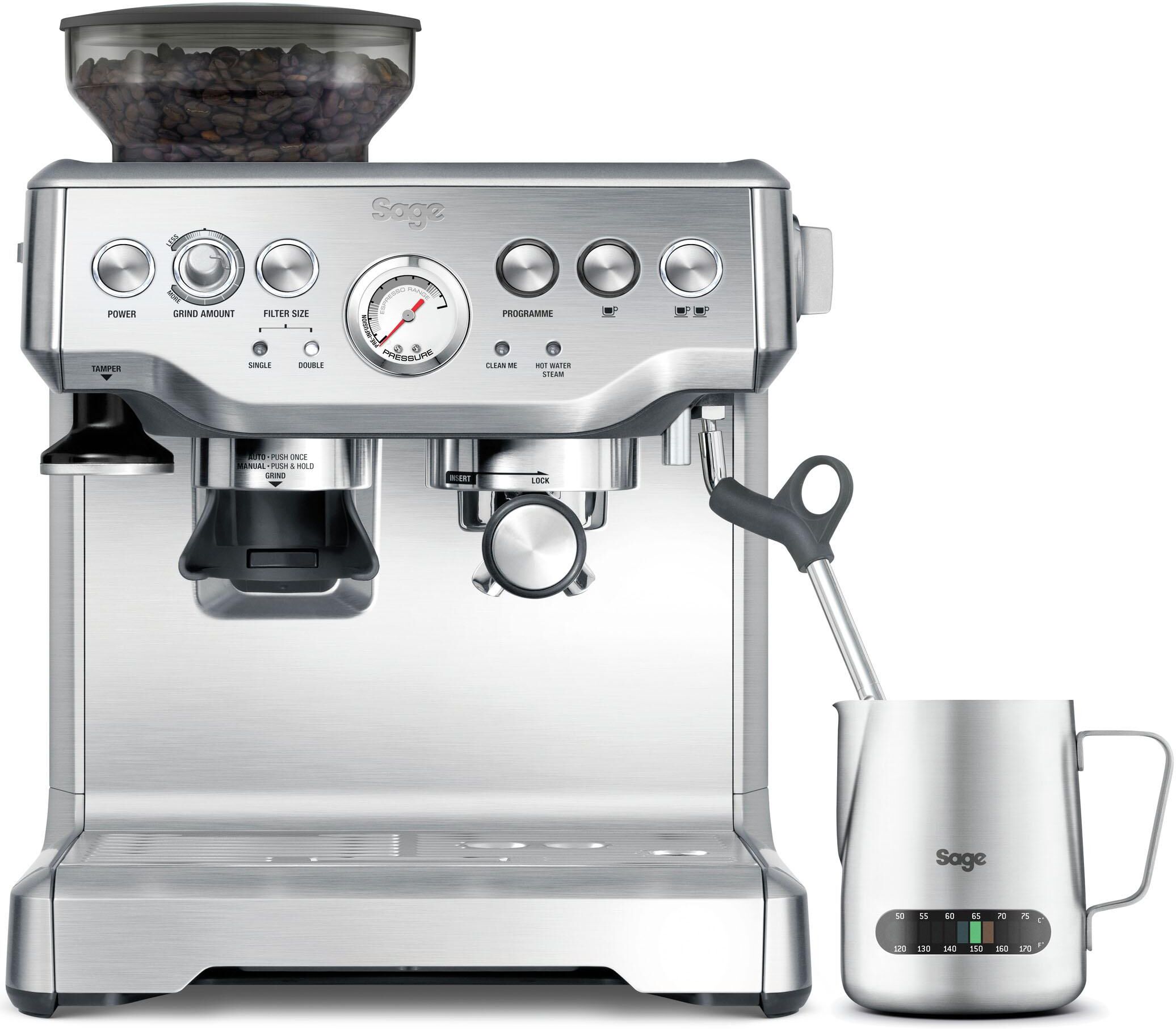 SAGE Espressomaschine "»The Barista Express, SES875BSS2EEU1A«", silber (edelstahlfarben), 2, Kaffeemaschinen, Espressomaschine