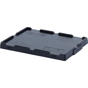 AUER Eurobox-Deckel A 64, schwarz, Stülpdeckel aus Kunststoff, für Eurobox 60 x 40cm