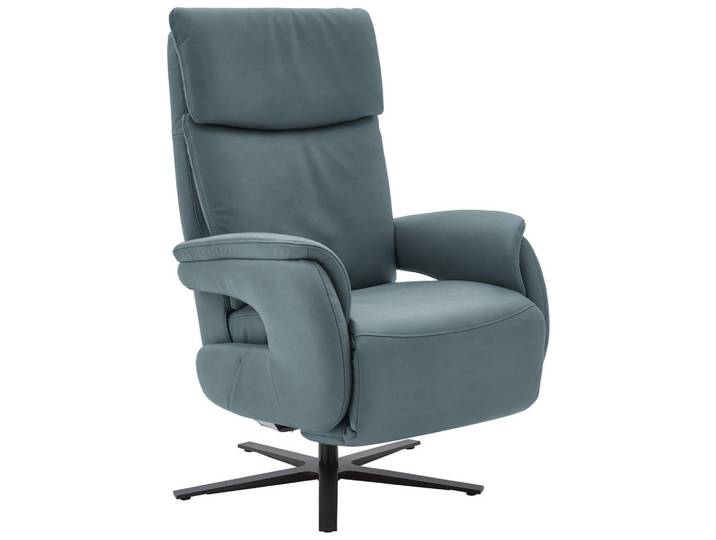 Dieter Knoll Relaxsessel, Graublau, Metall, Echtleder, Nappaleder, Longlife-Leder, 70x115-119x85 cm, Fussart wählbar, Lederauswahl, Stoffauswahl, Liegefunktion, Wohnzimmer, Sessel, Relaxsessel