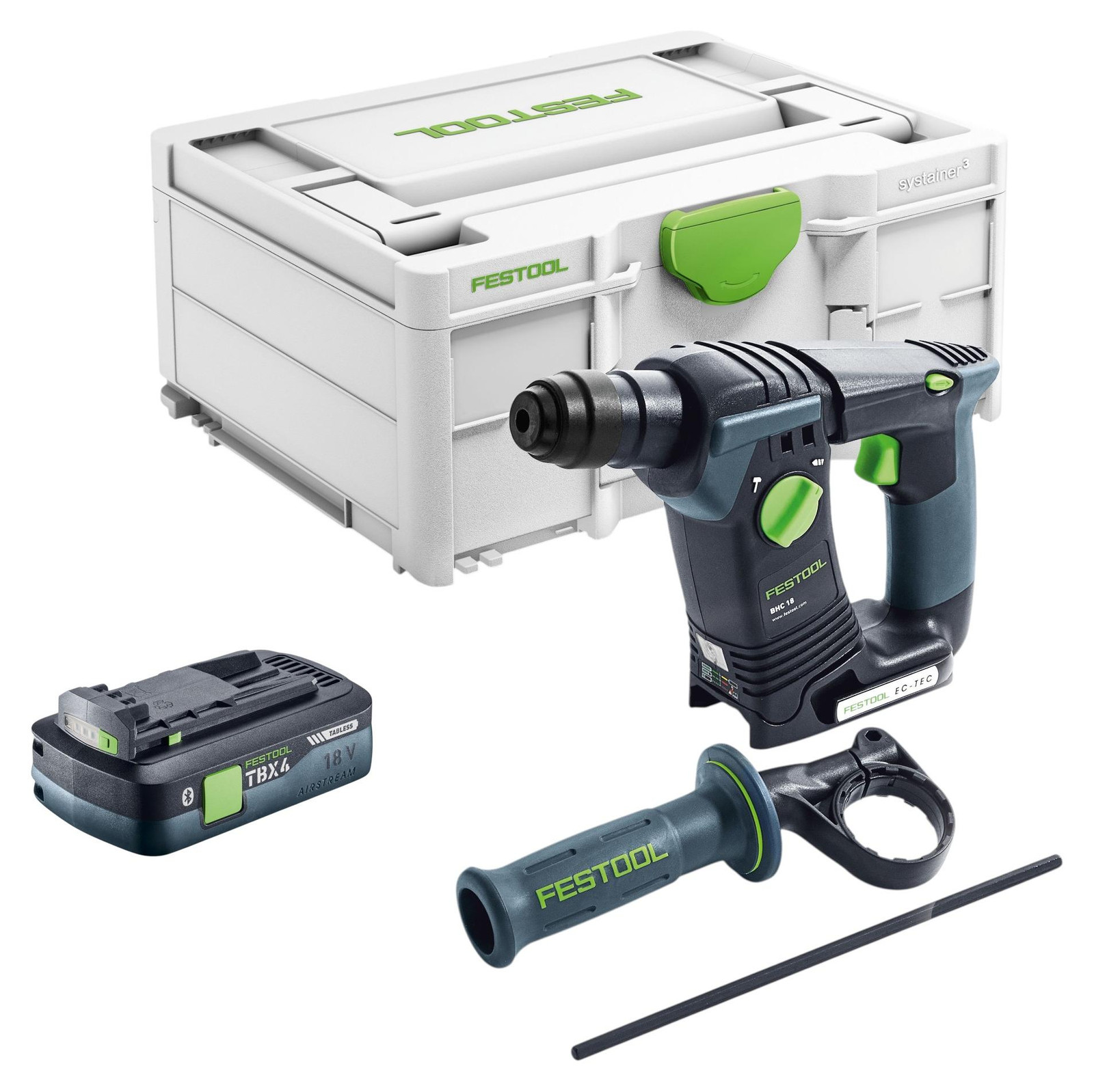 Festool BHC 18-Basic accuklopboormachine 18 V 1,8 J SDS Plus Brushless met 1x 4,0 Ah accu en Systainer