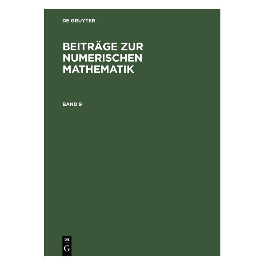 De Gruyter Beiträge zur Numerischen Mathematik / B (Deutsch, Hardcover) (67826048)