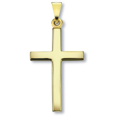Kettenanhänger ONE ELEMENT "Kreuz Anhänger aus 333 Gelbgold", gold, Schmuckanhänger, Damen, Gelbgold 333 Gold, Gelbgold 333, Gold, Kettenanhänger, Persönlicher Akzent – schlicht, modern, aussagekräftig