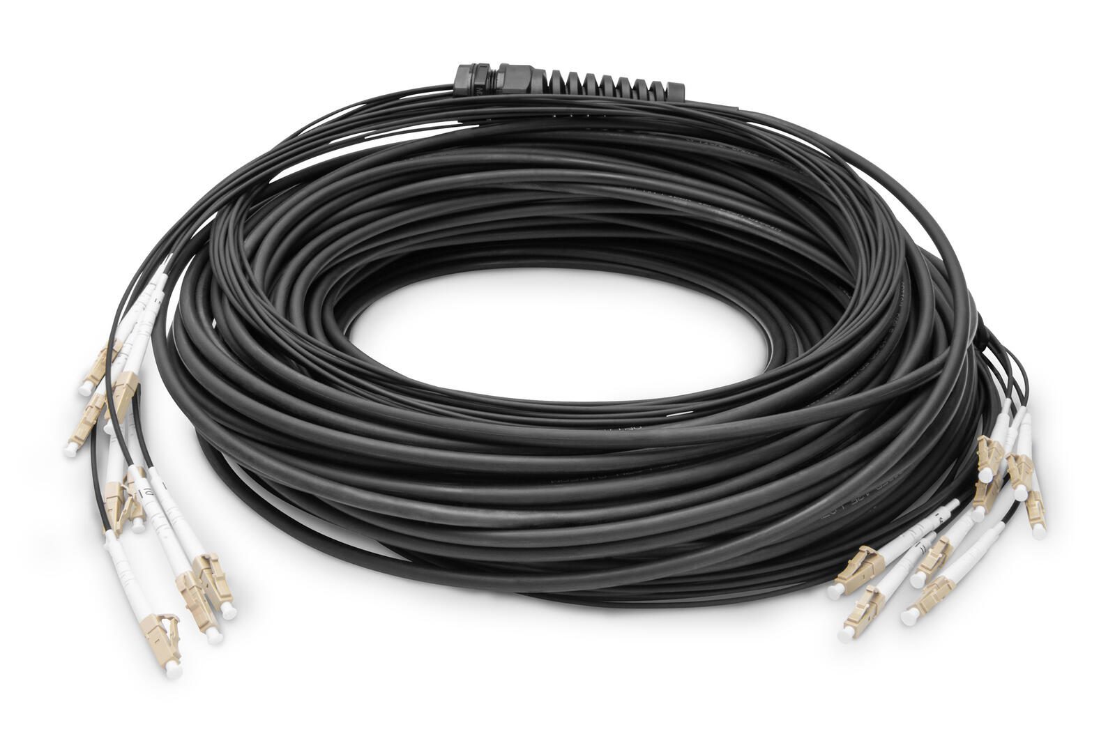 Digitus Vorkonfektionierte Glasfaser Universal Breakout Kabel, Multimode OM4, 8 Fasern, LC/UPC - LC/UPC DK-24338U100BK-BBB