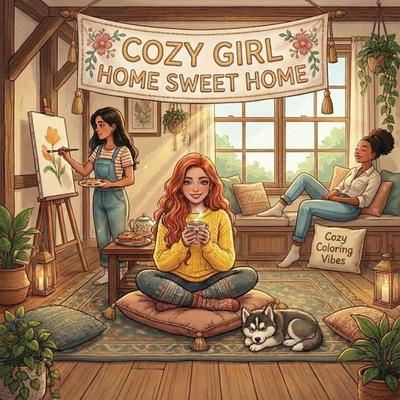 Cozy Girl Home Sweet Home, Taschenbuch von Cozy Coloring Vibes, Cozy Coloring Vibes, 978-1-965964-70-5