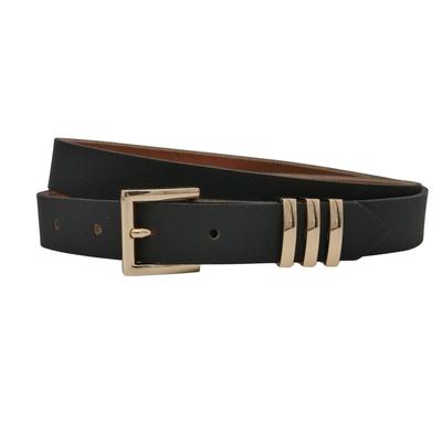 Ledergürtel ANNAMATONI "AnnaMatoni AnnaMatoni Damen Ledergürtel mit goldfarbener", Damen, Gr. TW80, schwarz (schwarz 790), 100% Leder, Gürtel Ledergürtel