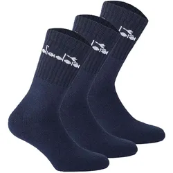 Diadora Unisex Tennissocken - 3er Pack, Logo Dunkelblau / 39-42
