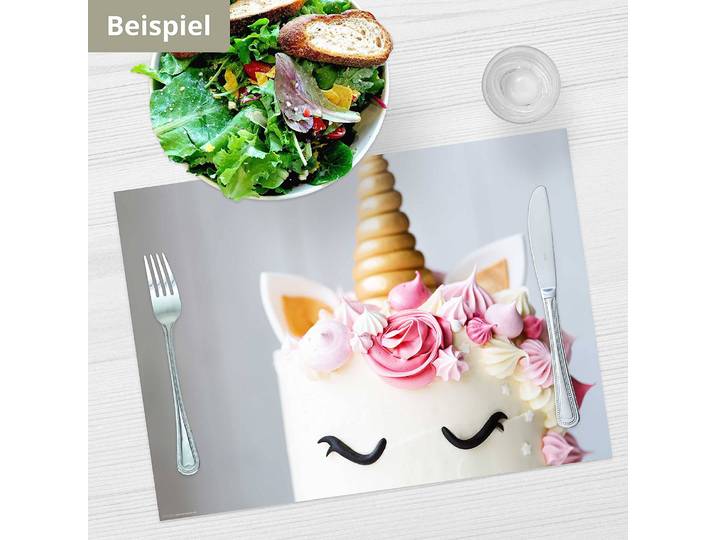 Tischset Einhorn Torte 12er-Set 44 x 32cm Multicolor