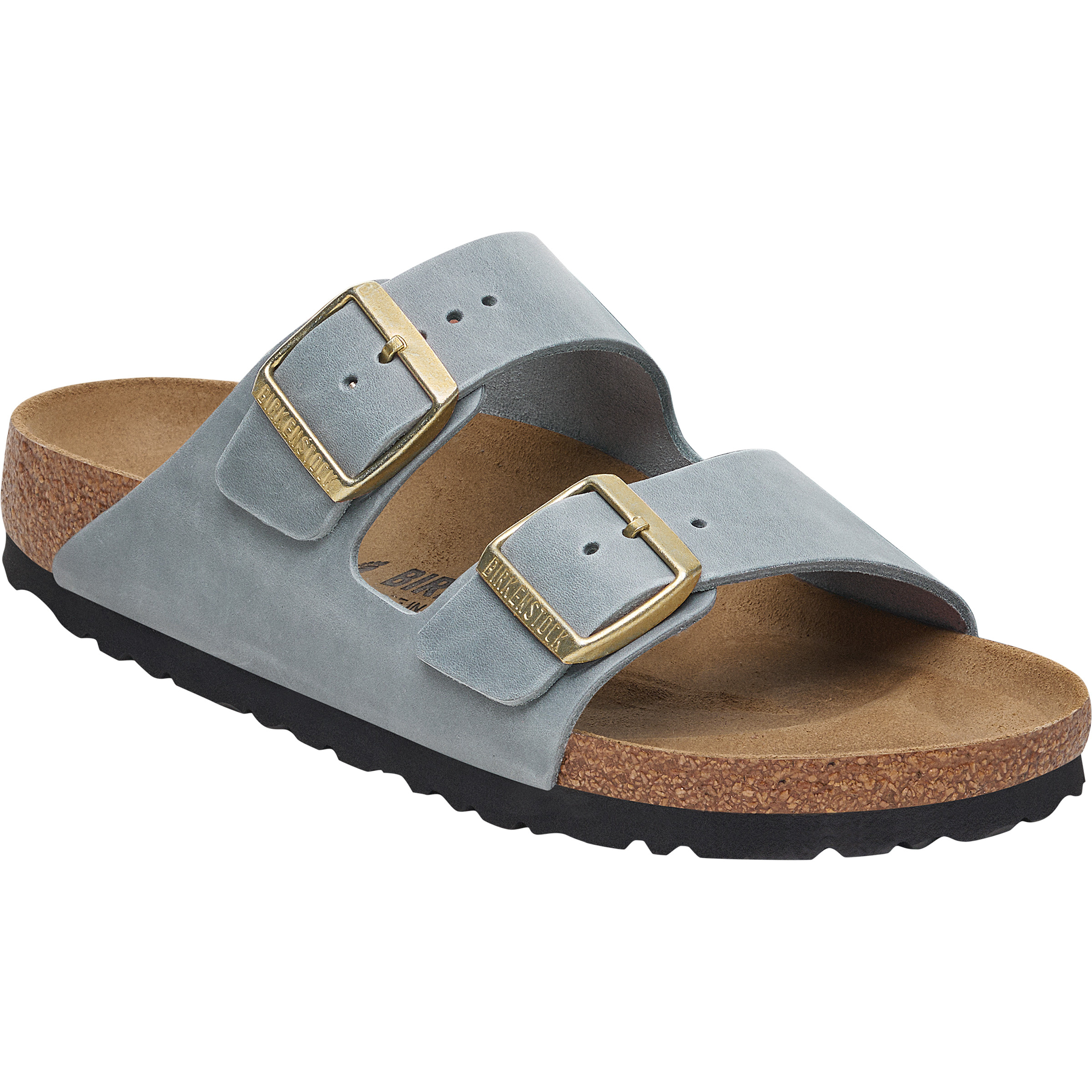 Birkenstock Arizona Oiled Leather Narrow Sandale Damen Sandalen grau Größe 37 Lifestyle