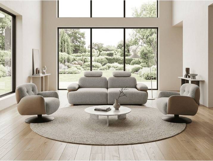 JVmoebel Polstergarnitur Elegante Wohnzimmer Polstergarnitur Moderner 3-Sitzer 2x Sessel, (3-tlg), Made in Europa