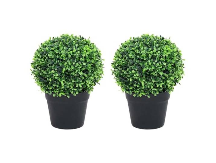 vidaXL Kunstplanten met pot 2 st buxus bolvorming 37 cm groen