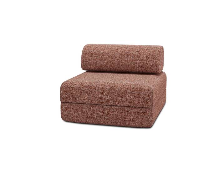 Fauteuil convertible et modulable 1 place en tweed rouge