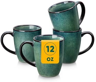 vancasso STARRY Stoneware 4-Piece Coffee Mug Set 12oz/16oz