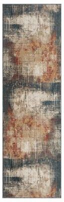 Porch & Den Hollis Distressed Sunset / Denim Abstract Area Rug