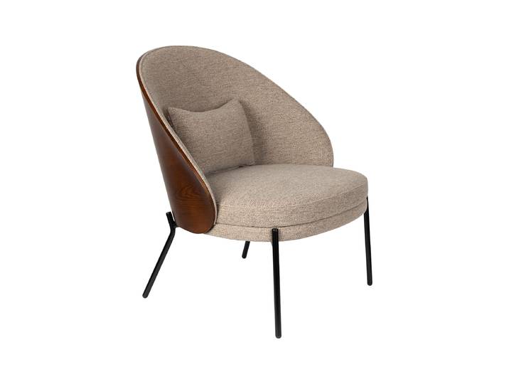 Hochwertiger Design Loungesessel „Rodin“ Esche Beige/Braun Dutchbone