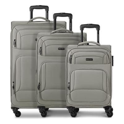 Kofferset SMARTBOX "Edition 04 4 Rollen Kofferset 3-teilig mit Dehnfalte", Herren, beige (stein), Polyester, Koffer-Sets