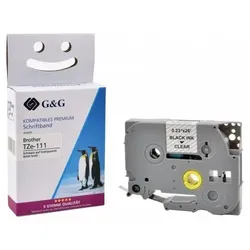 G&G 17083 Etiketten erstellendes Band Schwarz auf transparent TZ/TZe