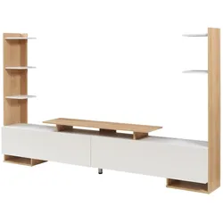 Helloshop26 - TV-Ständer Wohnzimmer-TV-Möbel Regal mit Seitenablagen weiß