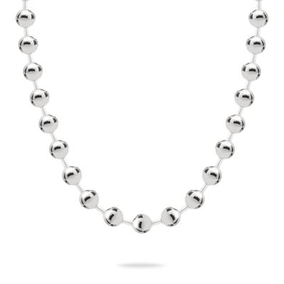 Edelstahlkette LIEBESKIND BERLIN "Schmuck Geschenk Halskette Steel Ball", silber (edelstahlfarben), Halsketten, Damen, Edelstahl, L: 45 B: 7mm, Edelstahlkette, B:7mm