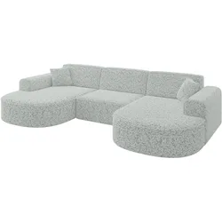 WOHNLANDSCHAFT MARI-U1 - 303x171x79 cm Grün Tissu