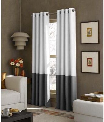 Kendall Color Block Grommet Curtain Panel