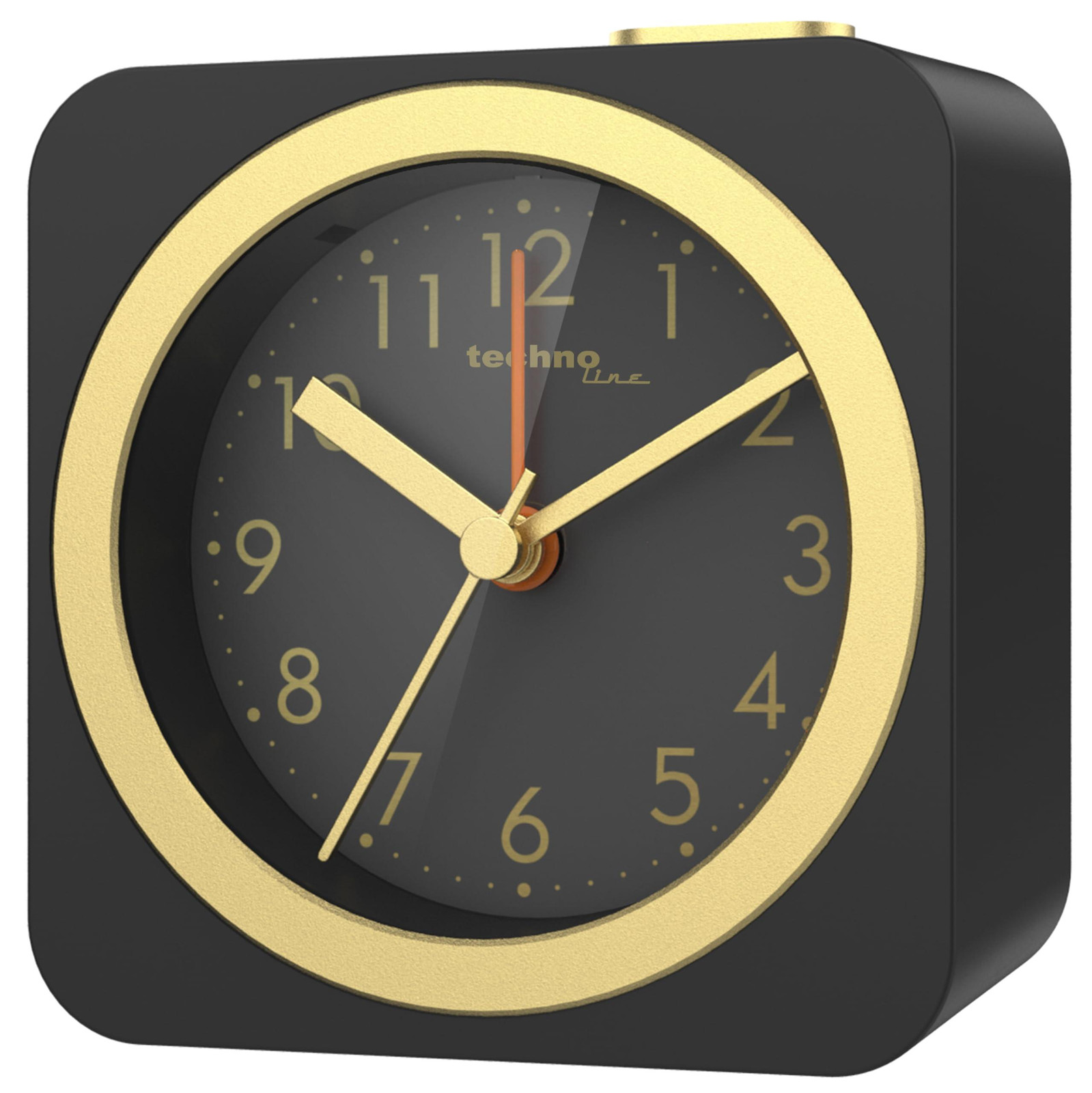 Dripio Analoge quartzwekker model C in retro-stijl, zwart/goud, diameter: 8 cm