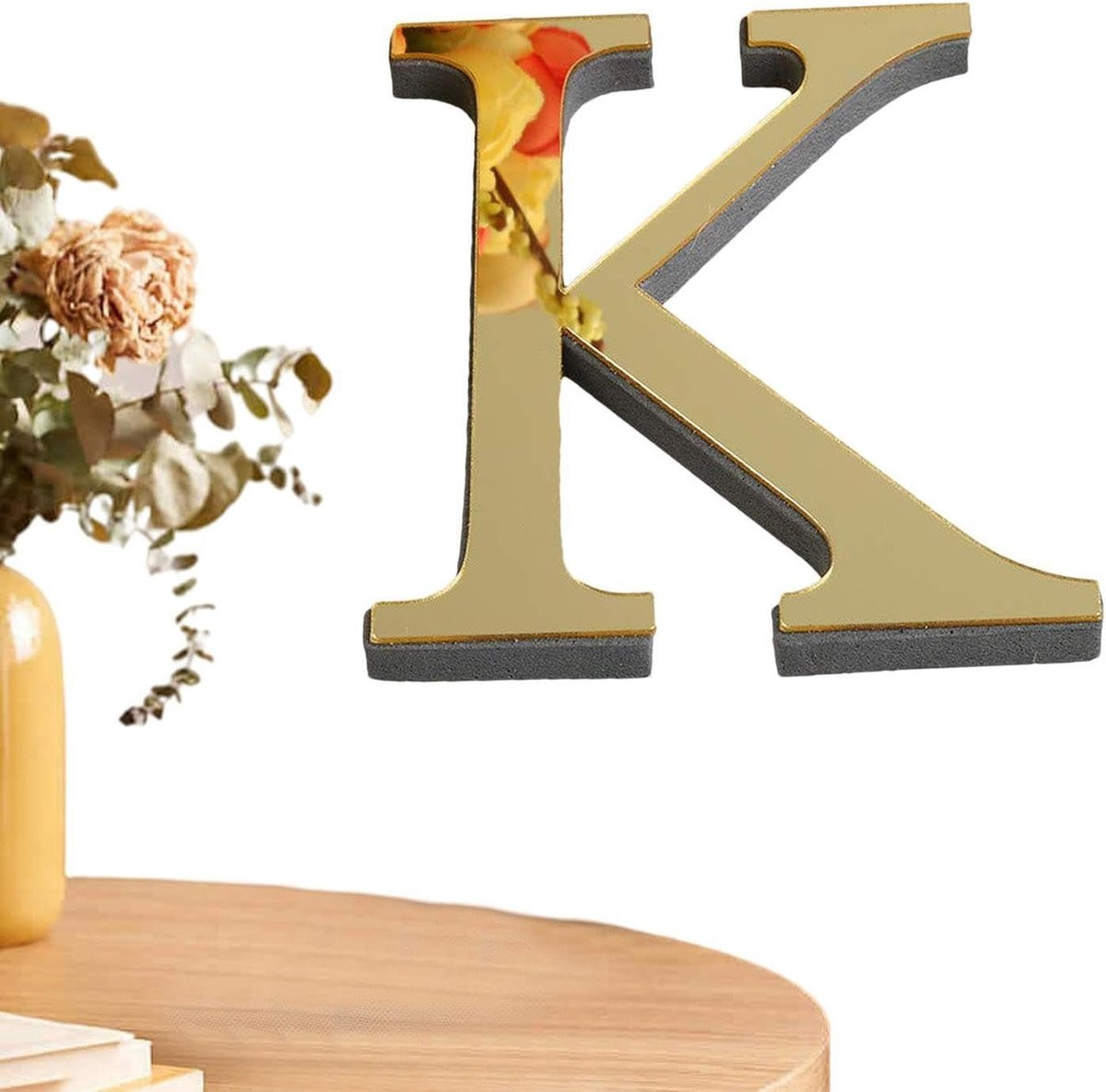 Zelfklevende 3D Acryl Letters Wanddecoratie Alfabet in Lichtgoud