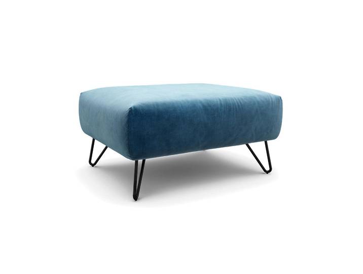 Sensoo Hocker Cosy, Blau, Metall, 90x70x46 cm, Stoffauswahl, Wohnzimmer, Hocker, Sitzhocker