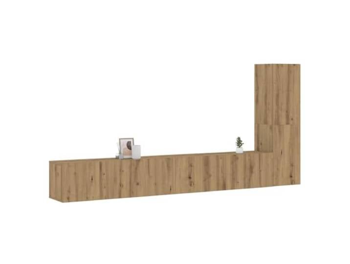HEFZGDB TV-Wandschränke 3 STK. Artisan-Eiche Holzwerkstoff Moderner Medienschrank mit Stauraum
