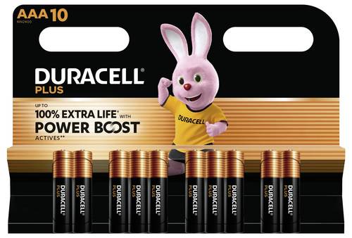 Duracell Plus Power Boost Micro (AAA)-Batterie Alkali-Mangan 1.5 V 10 St.