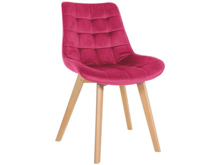 CLP Stuhl Samt Rot, Holz, 54x84x63 cm, Esszimmer, Stuhl